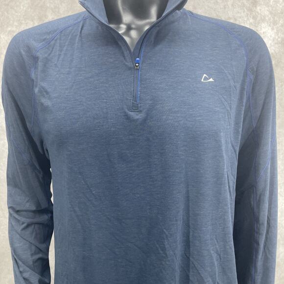 Merino Blend by Paradox Men's XL 1/4 Zip Long Sleeve Shirt Navy Dri-Release Base - Picture 2 of 8